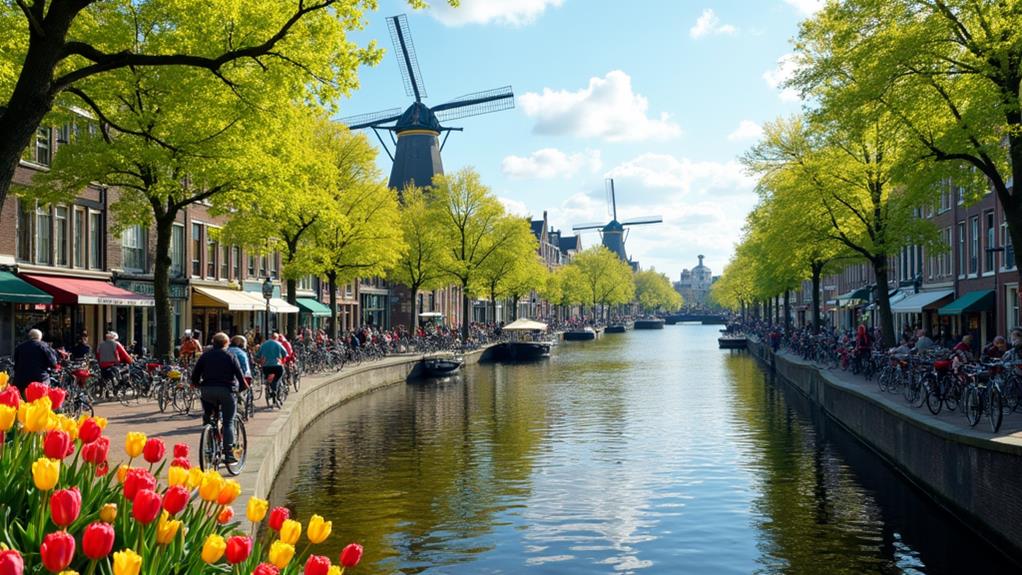 bicycles dominate amsterdam streets
