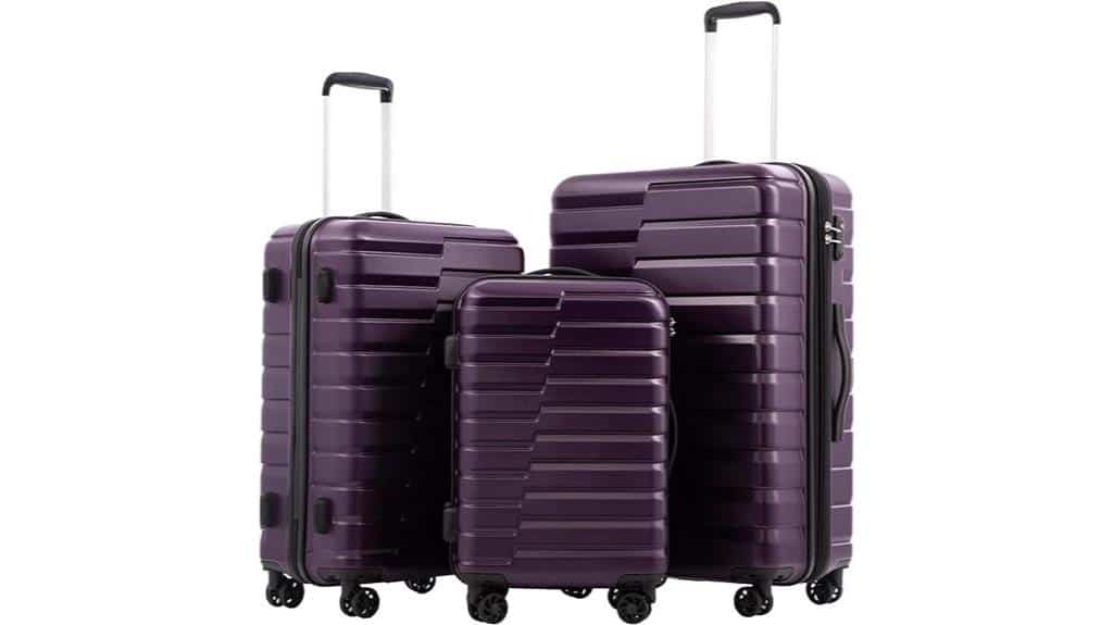 expandable luggage set three piece