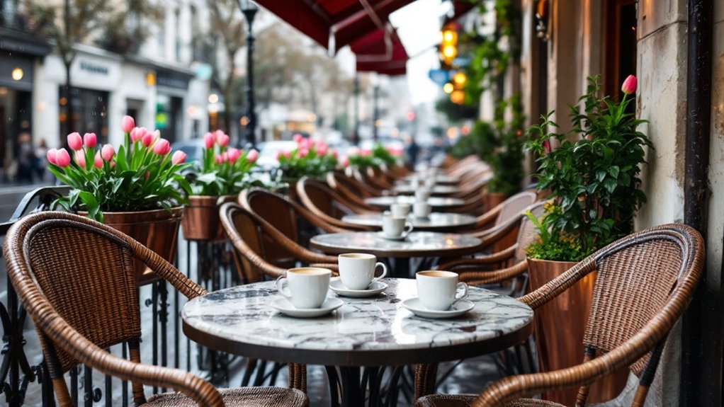 outdoor cafe seating arrangement