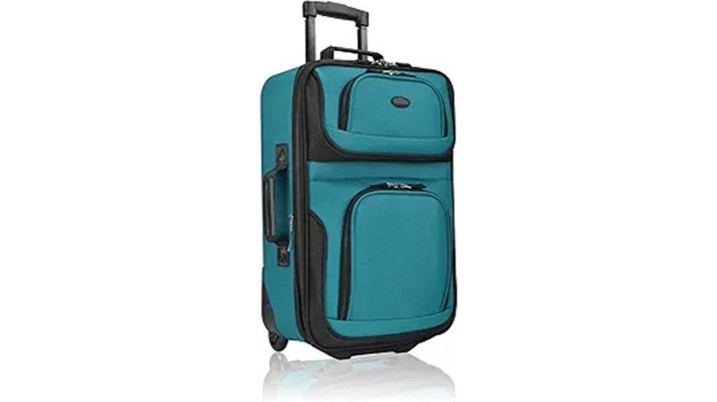 teal lightweight carry on suitcase