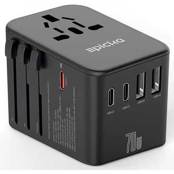 EPICKA Universal Travel Adapter with 3 USB-C Ports
